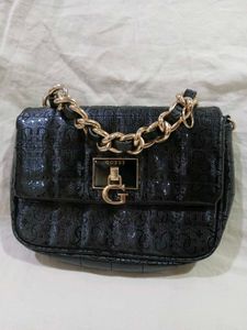 Imported Guess Black Patent Chain Bag