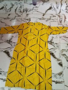 Yellow Printed Kurti