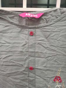 Embroidered Grey Kurta
