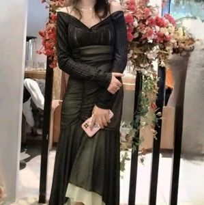 Stunningly sexy Assymetrical length glittery bodyc