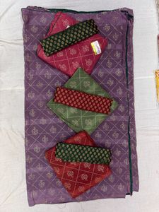 Saree with Contrasting Blouse Piece