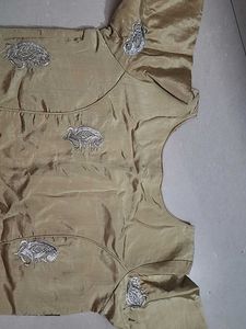 Light Gold Boat Neck Blouse