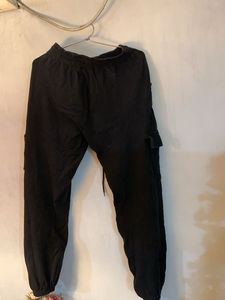Black Cargo Style Joggers