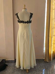 Elegant Trending Butter Cream Chiffon Gown
