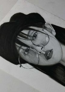 Girl with Glasses &amp; Hat Art
