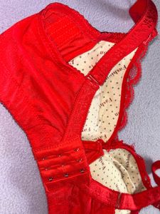 Red &amp; Black Lace Bra