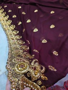 Coffee Brown Saree With Beautiful 🤩 Work