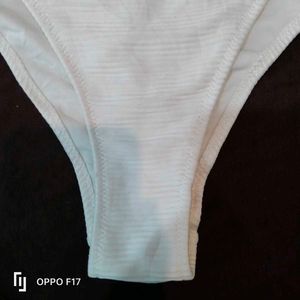 h&amp;m high waisted White Bikini Bottom