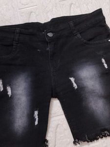 Black Denim Shorts