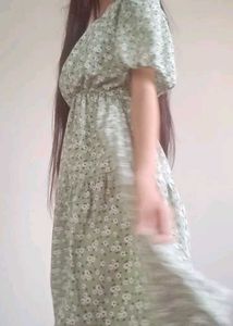 Floral Puff Sleeve Maxi Dress