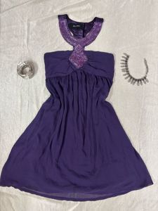 Purple Embellished Dress