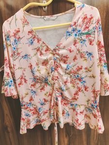 Pink Cinched Waist Top