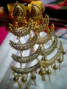 Gold Oxidised Earings