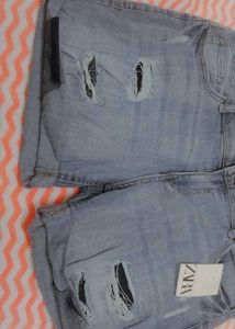 Distressed Denim Shorts