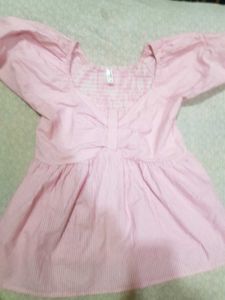 Pink Puff Sleeve Top