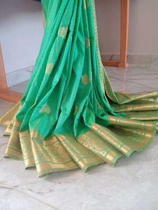 Green &amp; Gold Sari Blouse💚💛