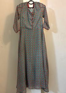 Vintage Floral Print Midi Dress