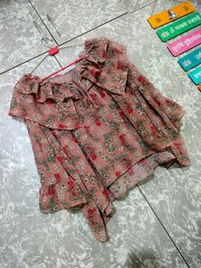Floral Print Off-Shoulder Top