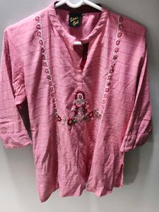 Spice Girl Pink Embroidered Top