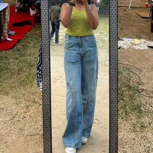 Green Wrap Crop Top