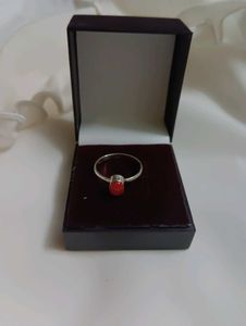 Pure Silver Pink Oyster Copper Turquoise Ring