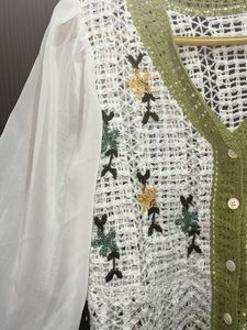 Crochet Cardigan with Balloon Sleeves