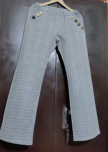 Grey Checked Print Trouser For 30 Waist