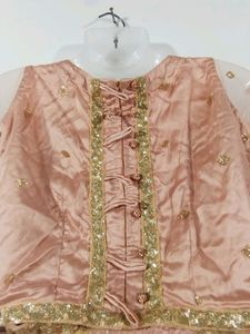 Peach Embroidery Printed Lehanga Choli (Women)