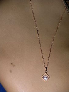 Rose Gold Square Pendant Necklace