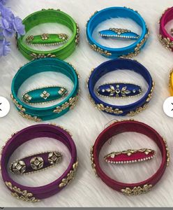 Beautiful Bangles With Saree Pin