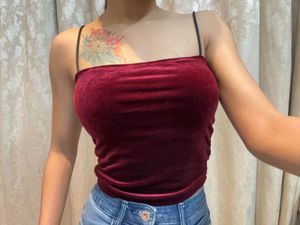 Burgundy Crop Top