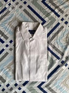 Byford White Cotton Dress Shirt : Full Sleeve