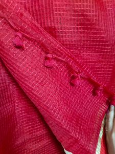 Double Colour Red Saree
