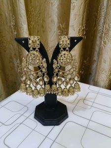 Elegant Gold-Tone Jhumka Earrings