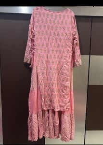 Layered Foil Print Kurti Dress