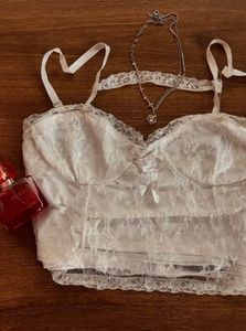 White Lace Corset Top