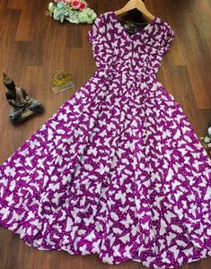 Beautiful georgette floral printed flared dress