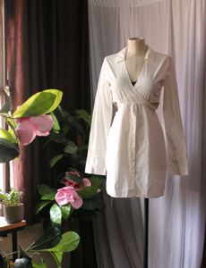 H&M White Tie Up Dress