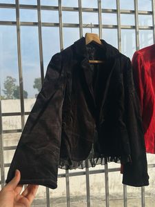 Velvet Blazers - Black and Red Combo