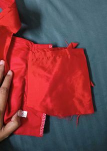 Red Saree Blouse - Free size Readymade