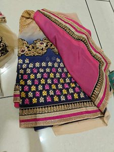 Elegant Embroidered Saree With Blouse Piece