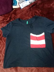 Navy Blue Crop T-shirt