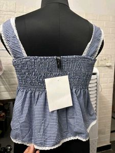 Gingham Peplum Top
