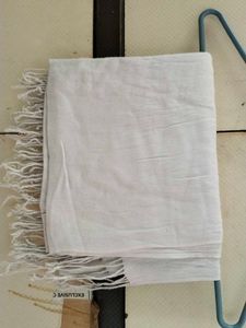 White Throw Blanket with Fringe