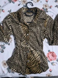 Vintage Animal Print Button-Down
