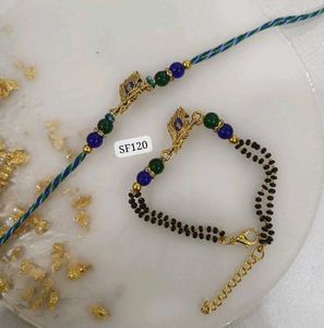 Morpankh Mangalsutra Bracelet Rakhi Pair