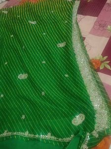 Green Striped Saree