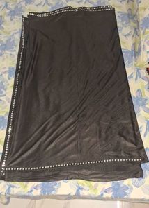 Black Saree Without Blouse