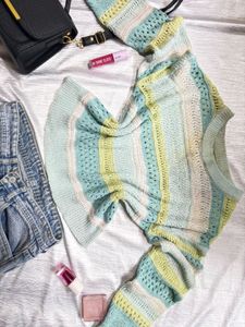 Zudio Korean Striped Knit Sweater