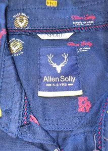 Boys Navy Print Shirt